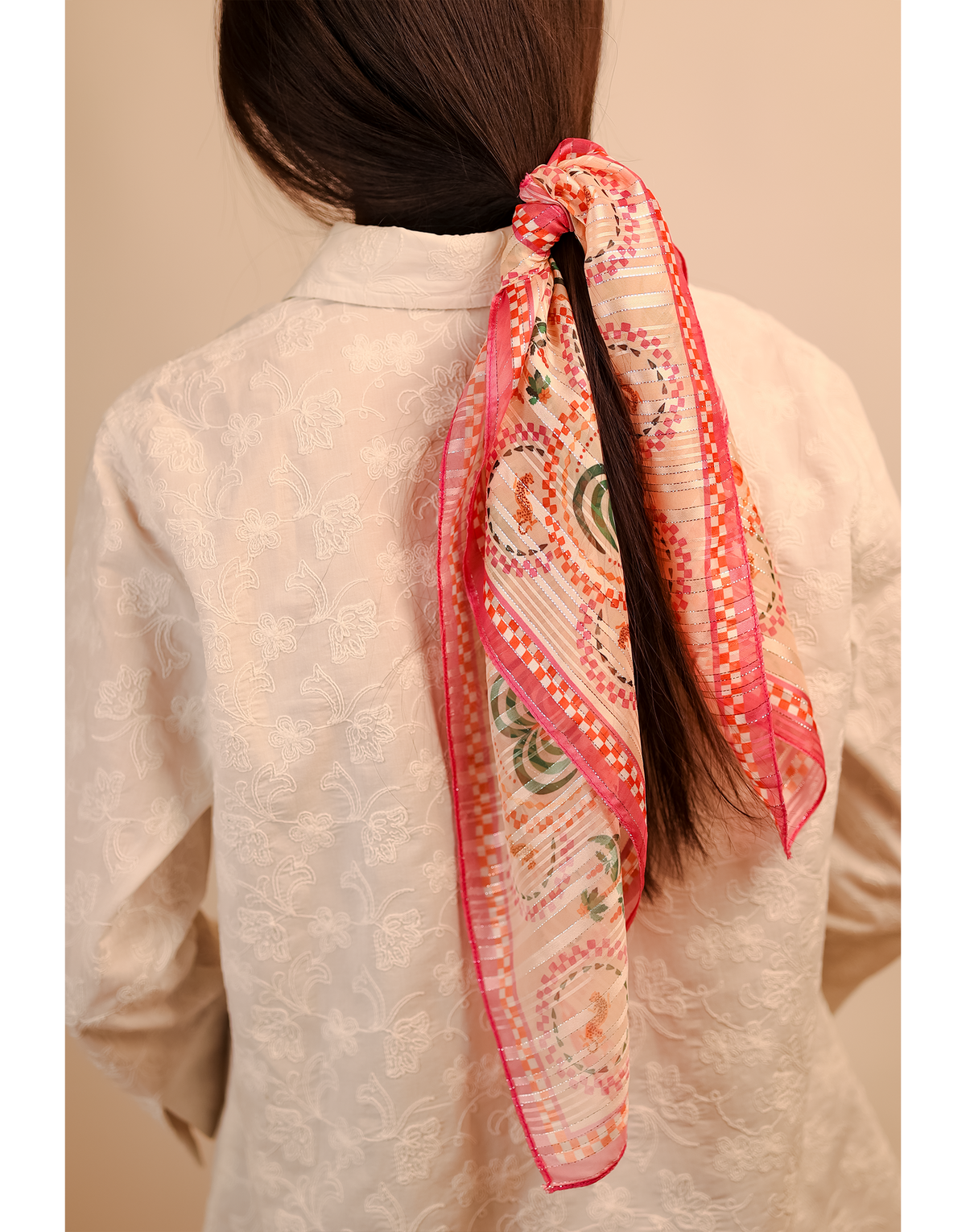Blush Paisley Scarf and Scrunchie Set