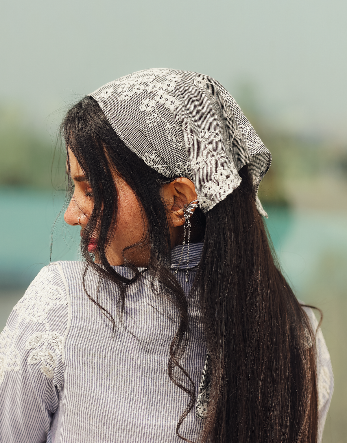 Silver Paisley Scarf