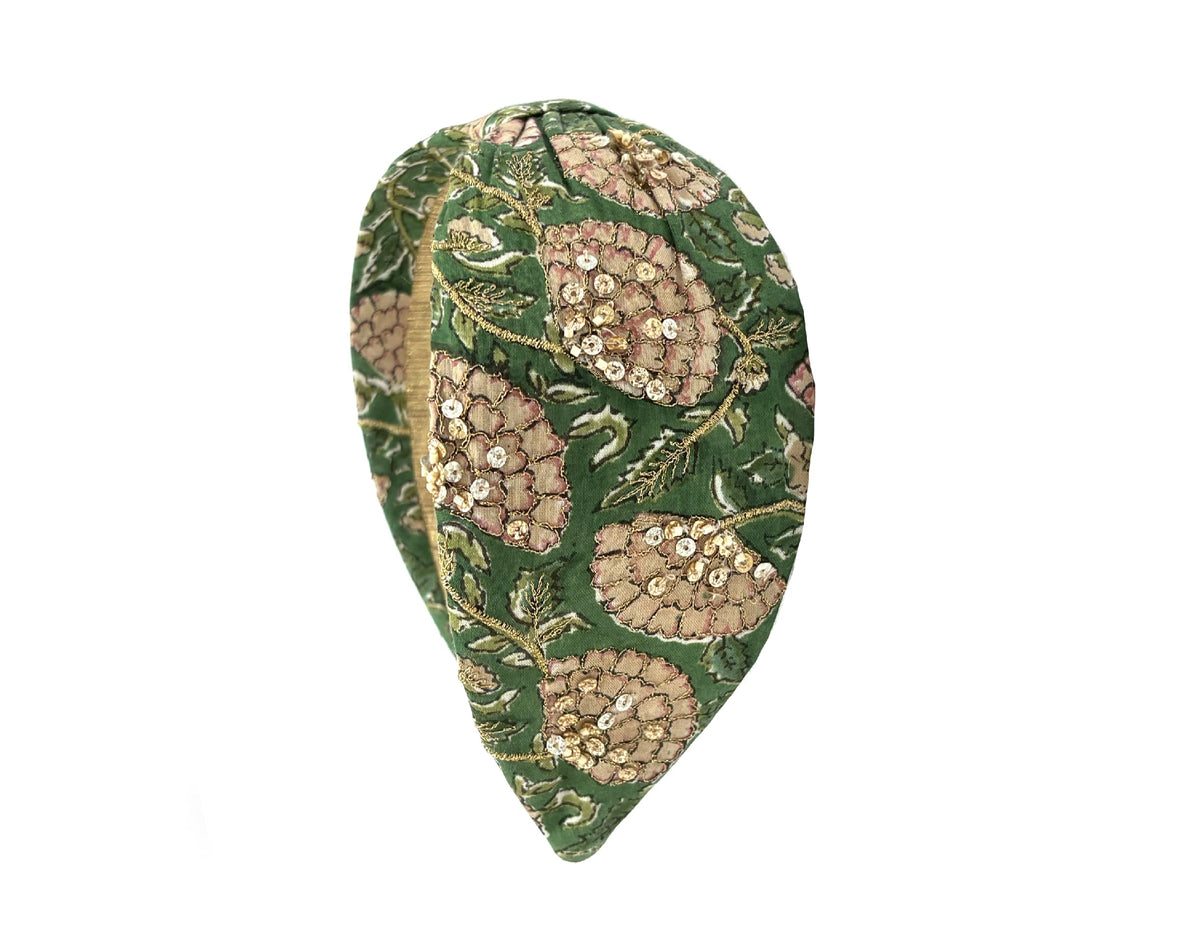 Emerald Mosaic Embellished Headband