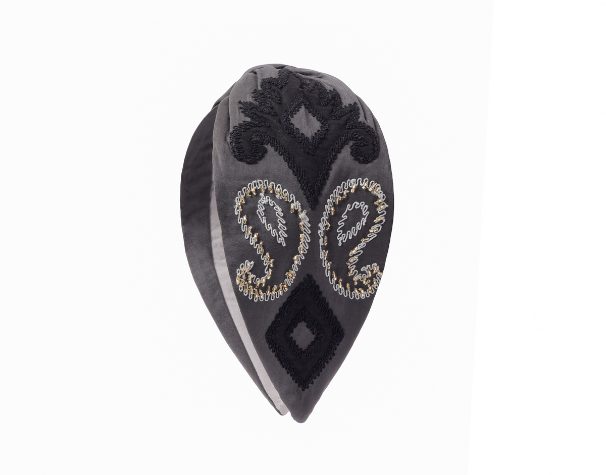 Onyx Baroque Curl Embellished Headband