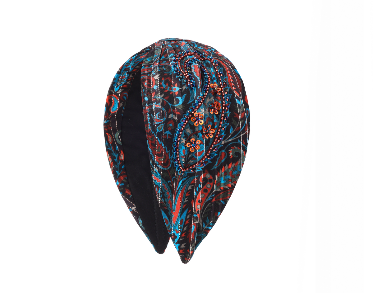 Midnight Paisley Confetti Embellished Headband