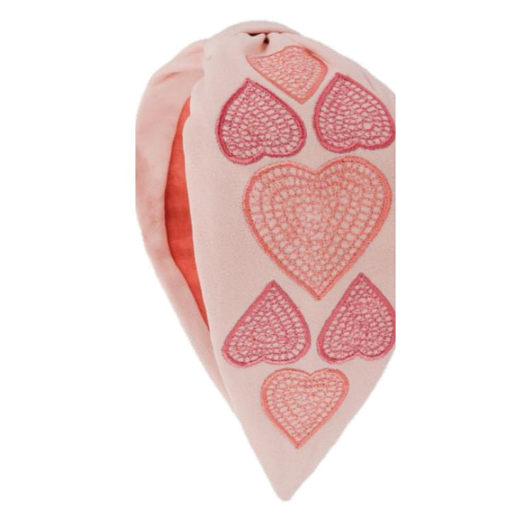 Blush Hearts Embellished Headband