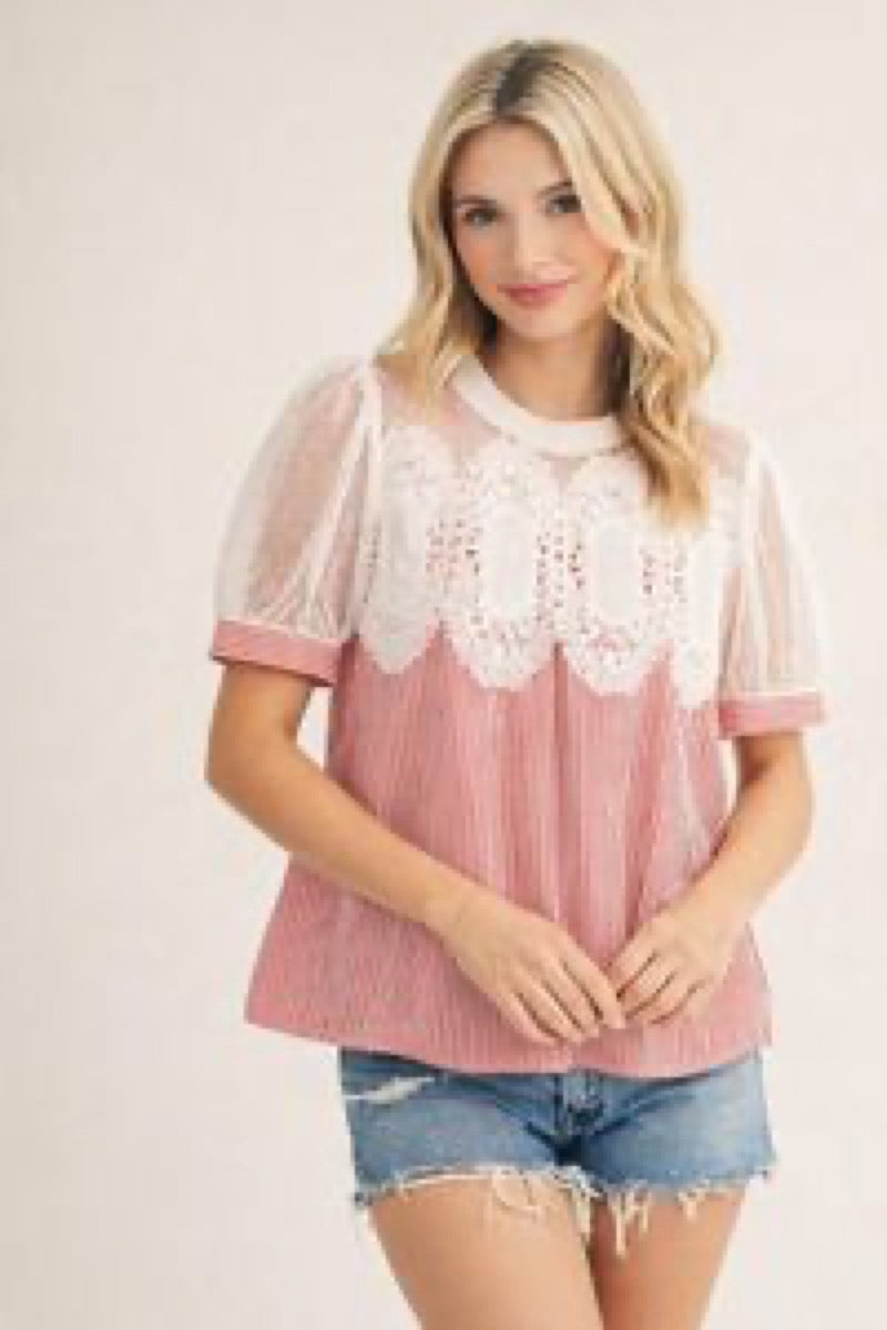 Garden Party Lace-Yoke Top