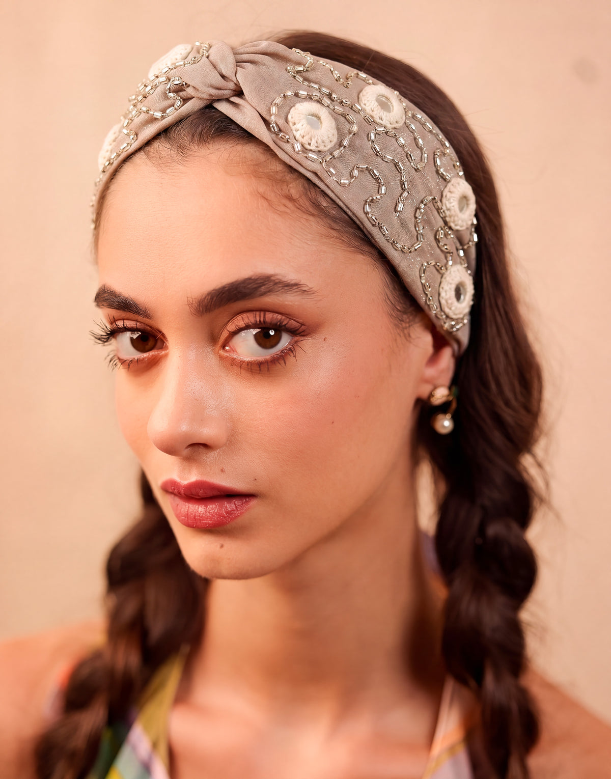 Powder Blue Paisley Turban Headband