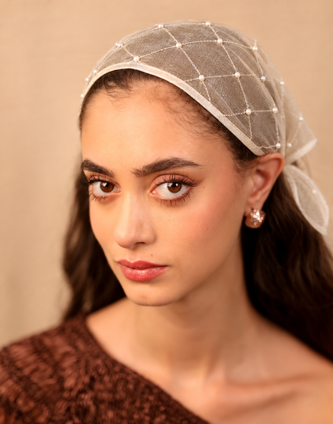 Ivory Crystal Scarf