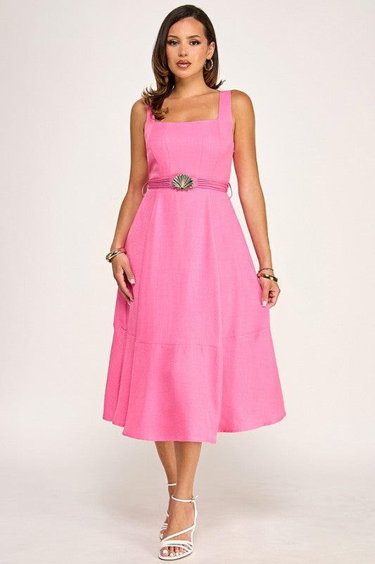 Seaside Stroll Belted Midi