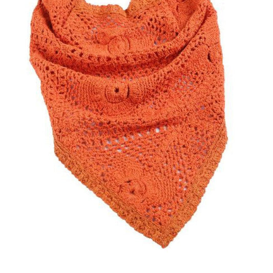 Burnt Orange Crochet Headscarf