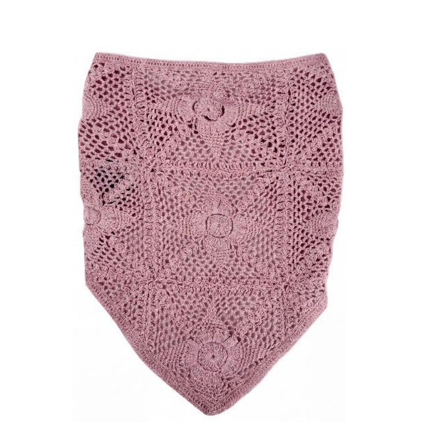 Dusty Rose Crochet Headscarf