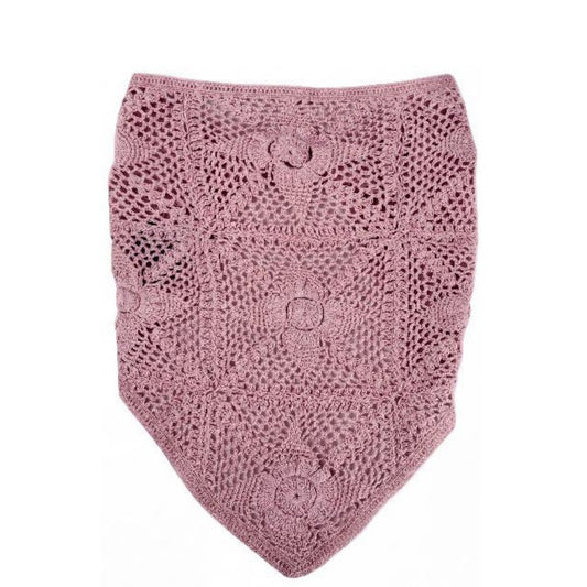 Dusty Rose Crochet Headscarf