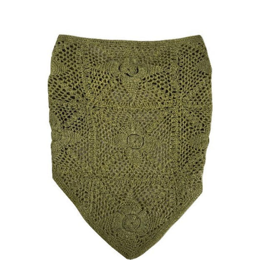 Olive Crochet Headscarf