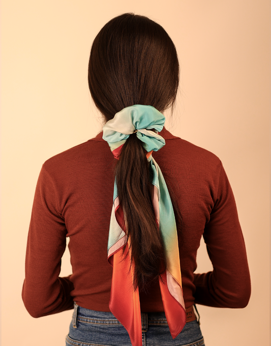 Sunset Tide Scarf and Scrunchie Set