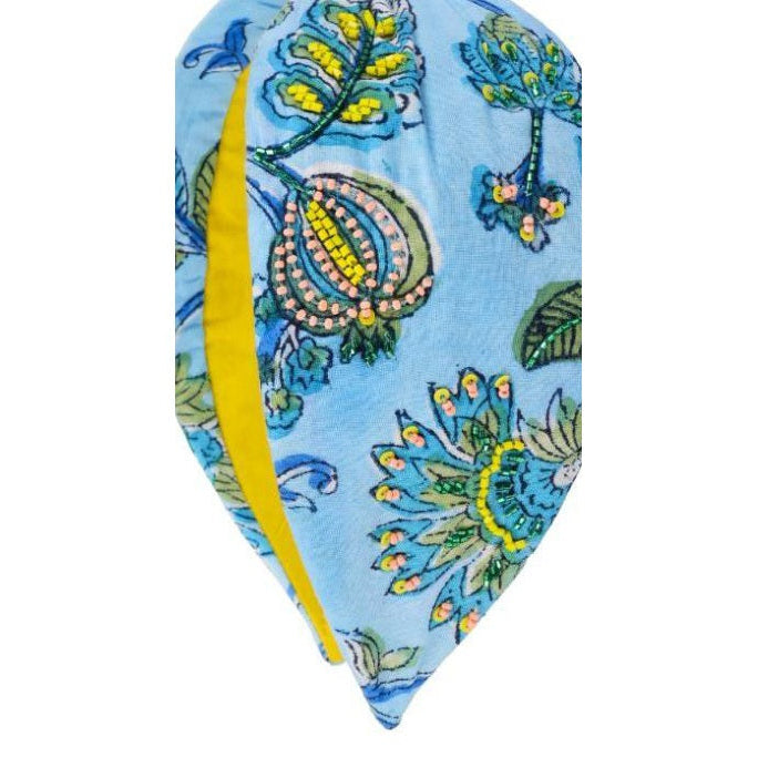 Azure Marigold Paisley Embellished Headband