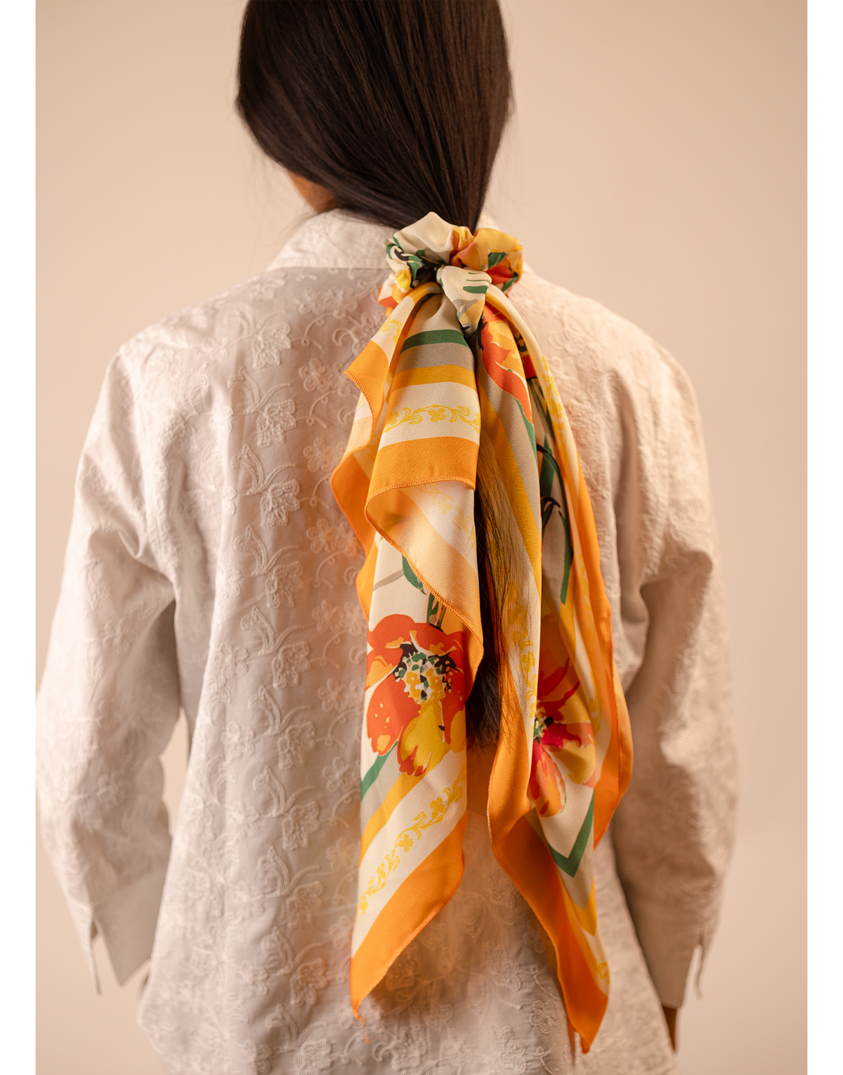 Mediterranean Garden Scarf and Scrunchie Set