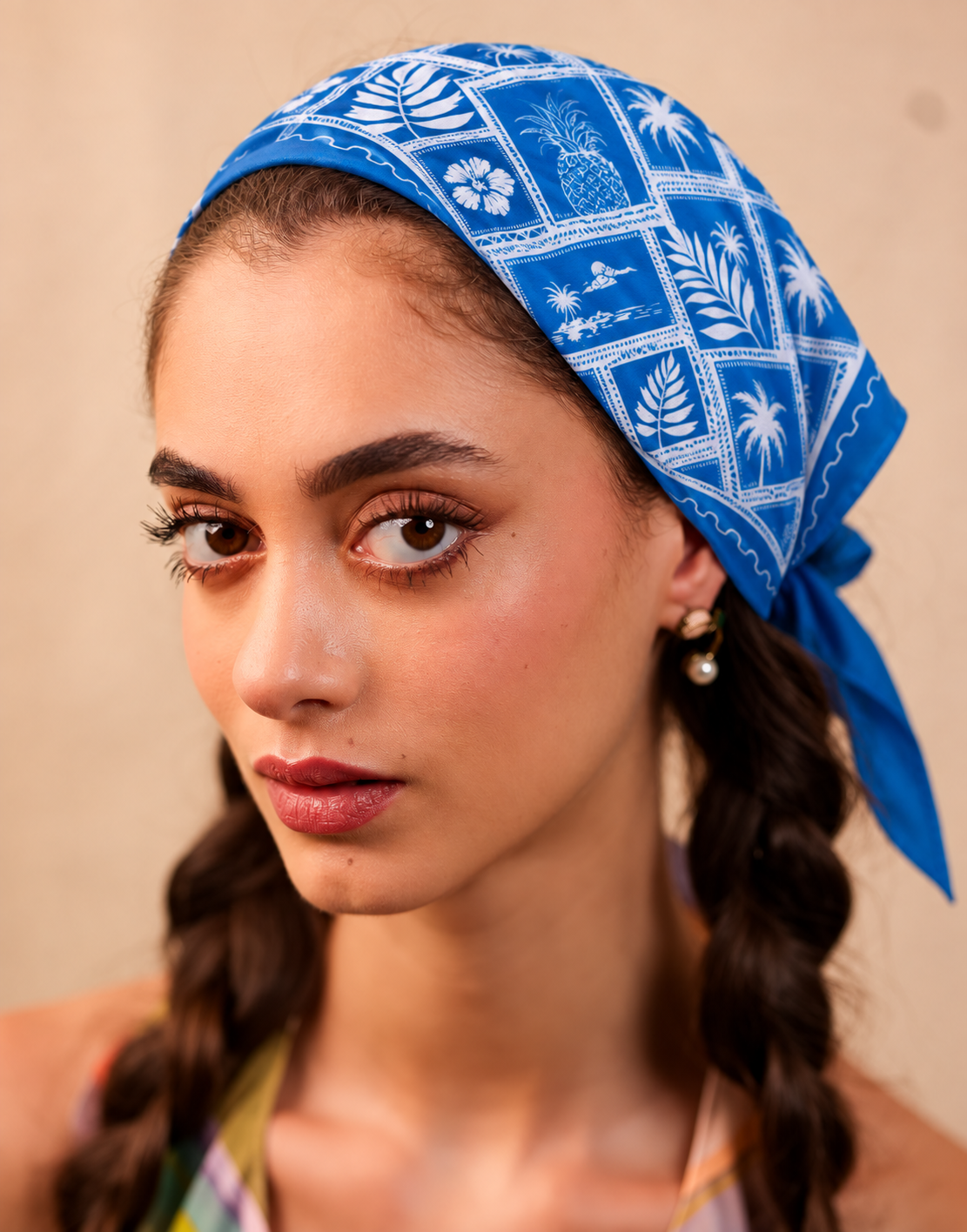 Cobalt Tile Scarf