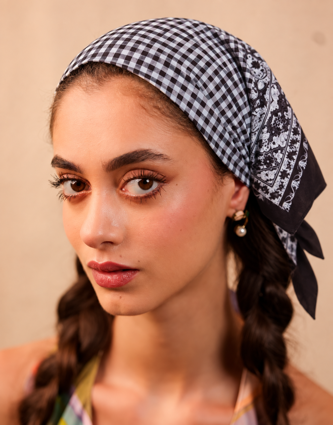 Gingham Bandana Scarf