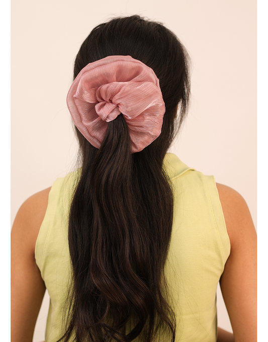 Ballet Pink Satin Scrunchie