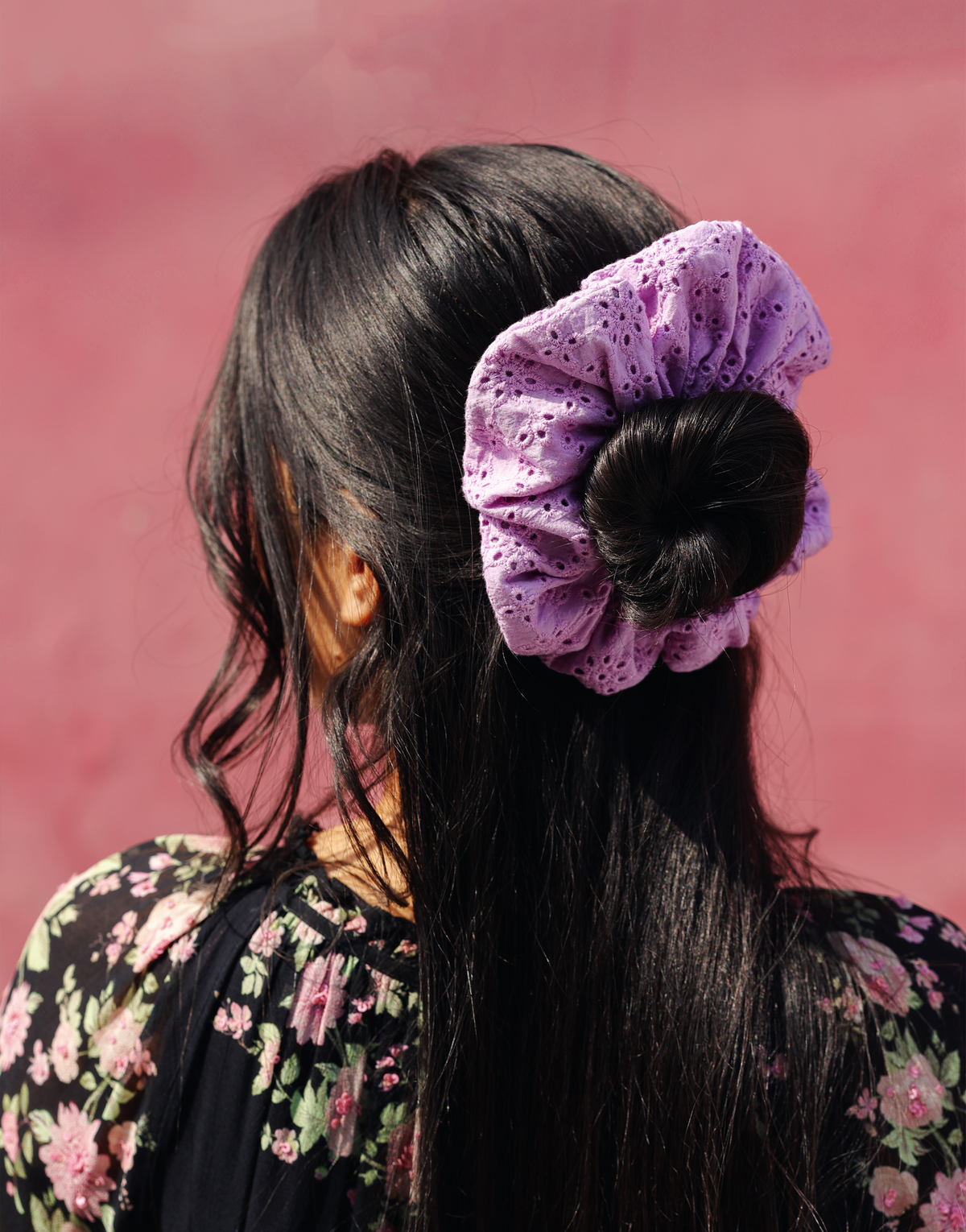 Lilac Eyelet Scrunchie