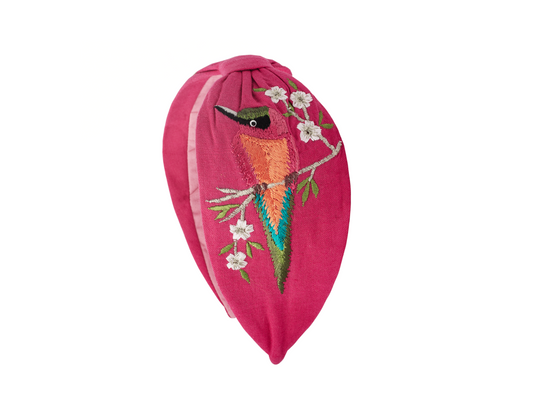 Fuchsia Parrot Garden Embellished Headband