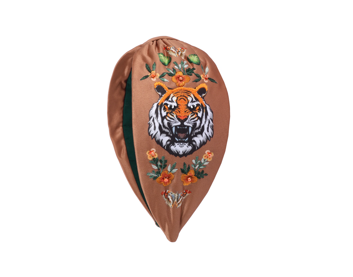 Brown Sugar Tiger Embellished Headband