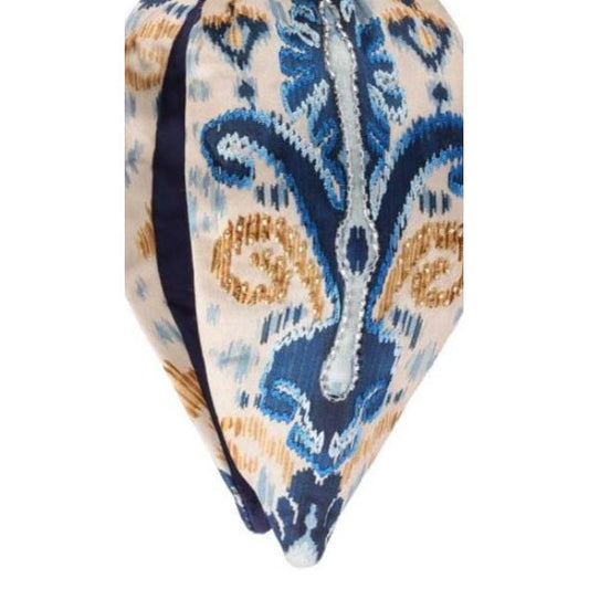 Porcelain Blue Vine Embellished Headband