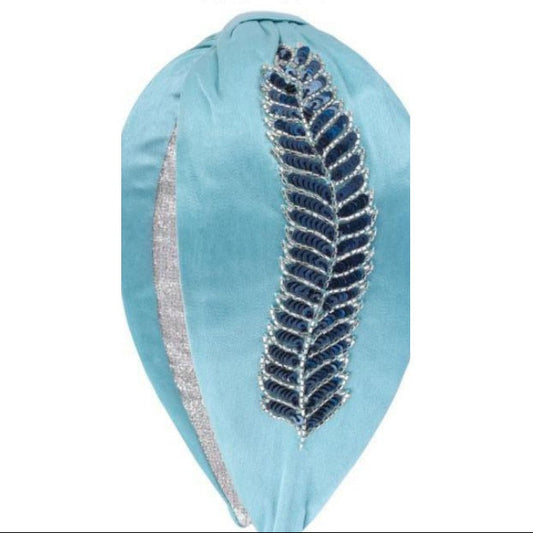 Sky Feather Embellished Headband