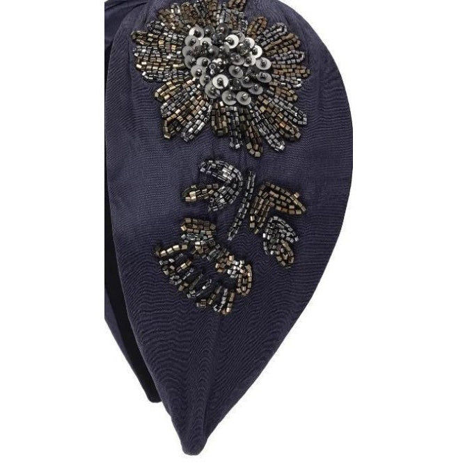 Midnight Antique Floral Embellished Headband