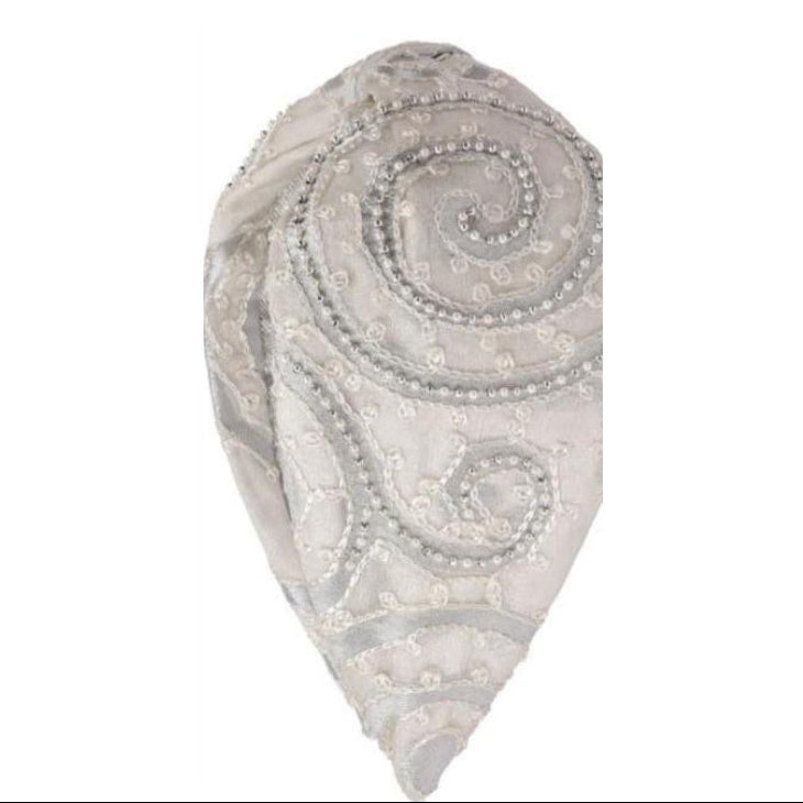 Ivory Silver Paisley Embellished Headband