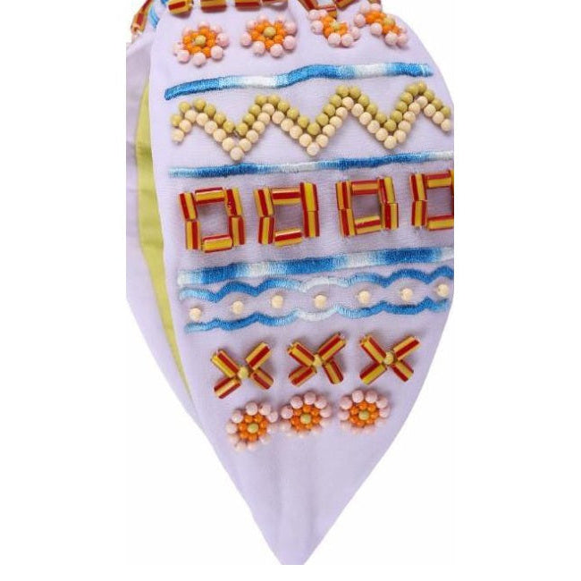 Ivory Geo Stitch Embellished Headband