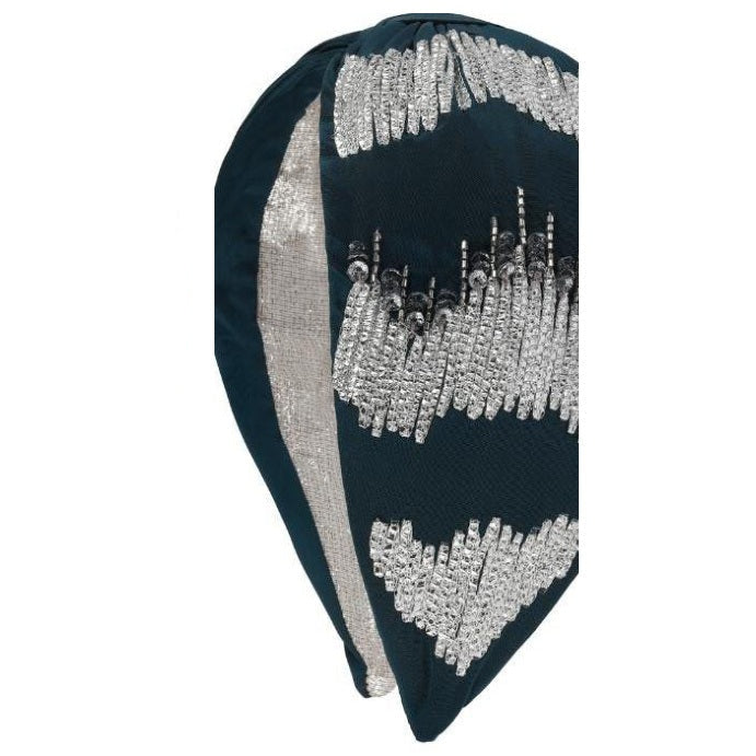 Black White Ombre Brush Embellished Headband