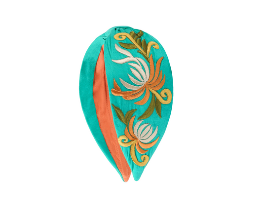 Turquoise Golden Vine Embellished Headband
