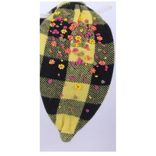 Tartan Wildflower Embellished Headband