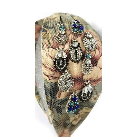 Floral Jewel Beetle Embellished Headband