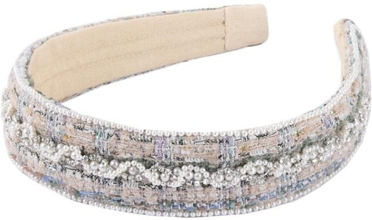Ivory Crystal Tweed Headband