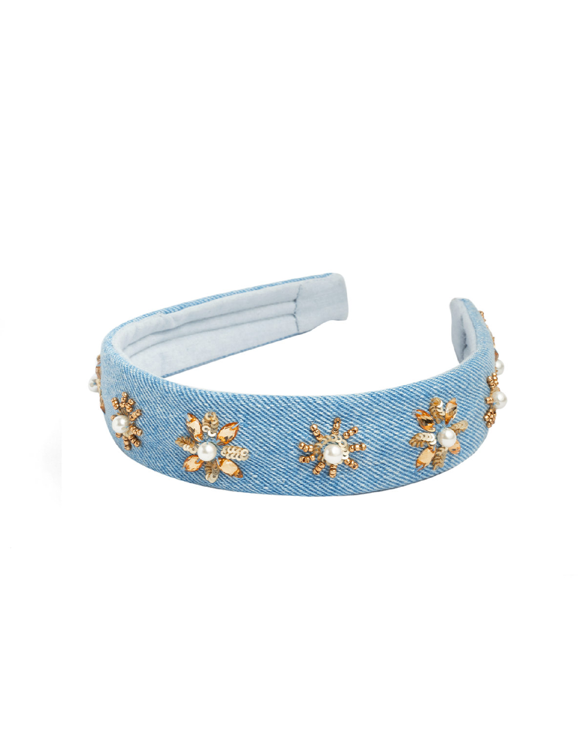Chambray Daisy Jewel Headband
