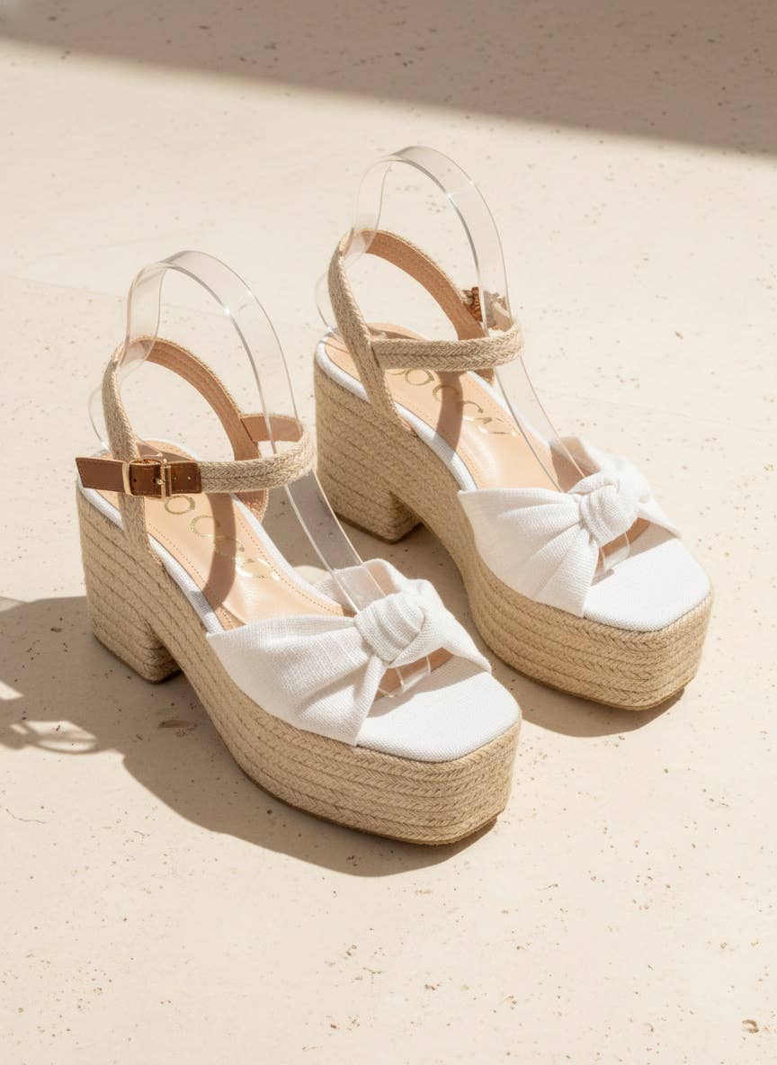 Palmer Bow Knot Platform Espadrille Sandals