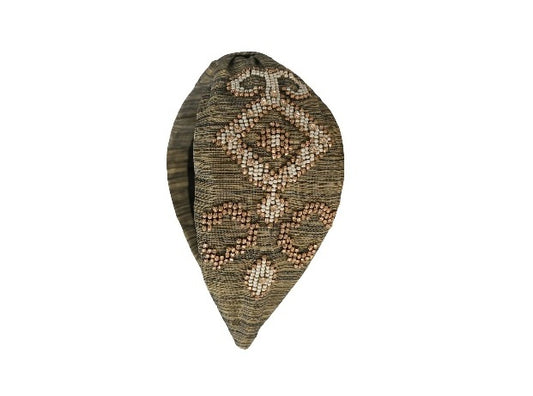 Antique Gold Damask Embellished Headband