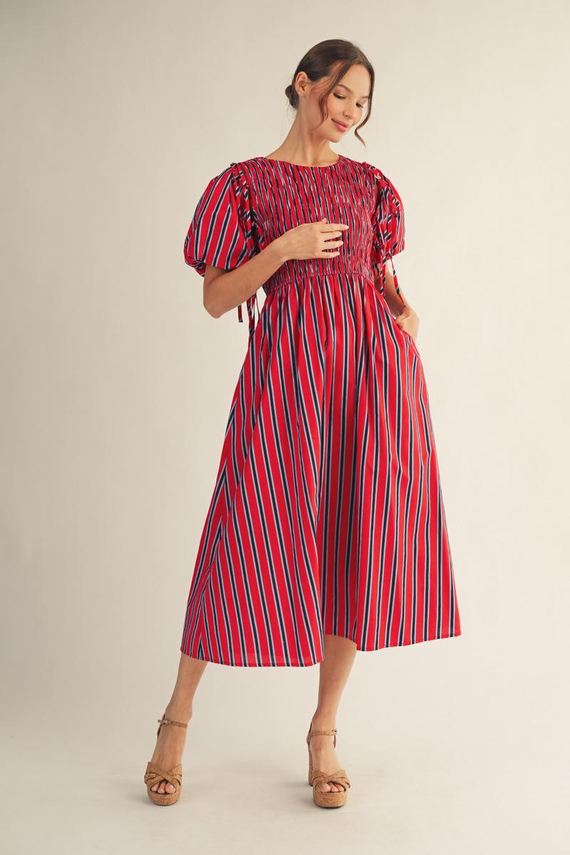 Scarlet Swing Pleated Midi Dress