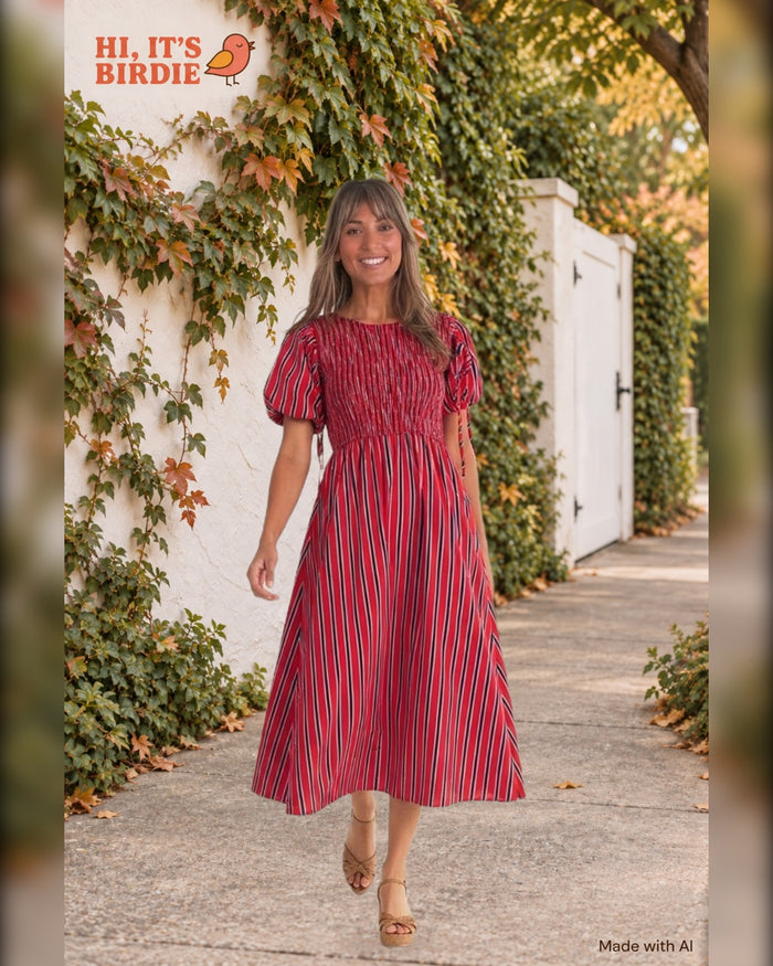 Scarlet Swing Pleated Midi Dress
