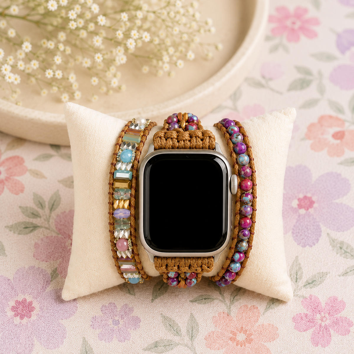 Orchid Mosaic Wrap Watch Band