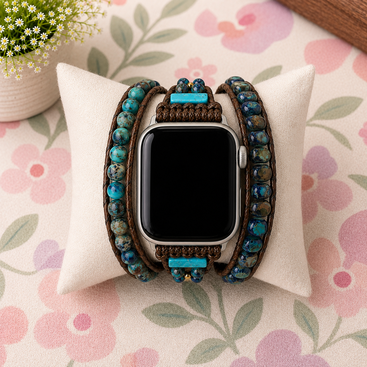Ocean Jasper Wrap Apple Watch Band