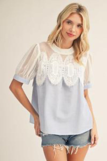 Garden Party Lace-Yoke Top