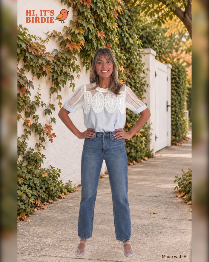 Garden Party Lace-Yoke Top