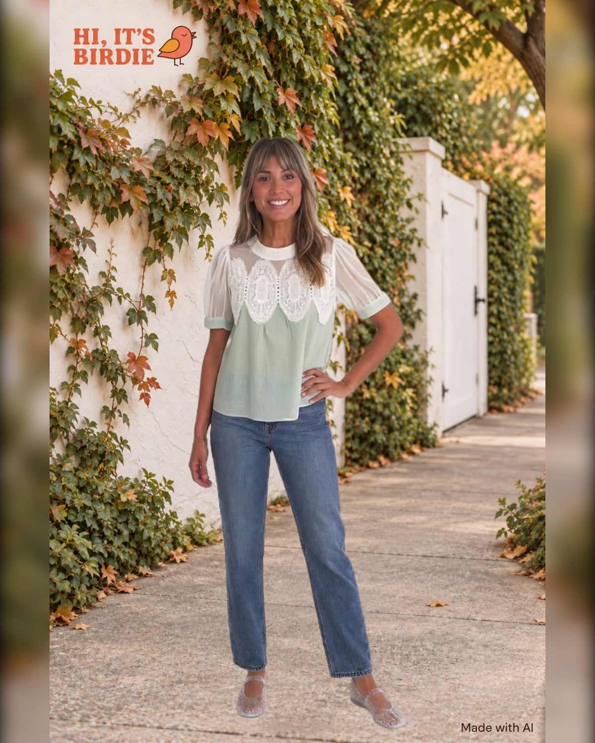 Garden Party Lace-Yoke Top