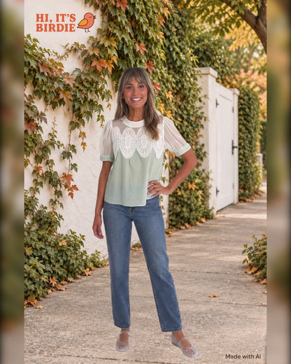 Garden Party Lace-Yoke Top