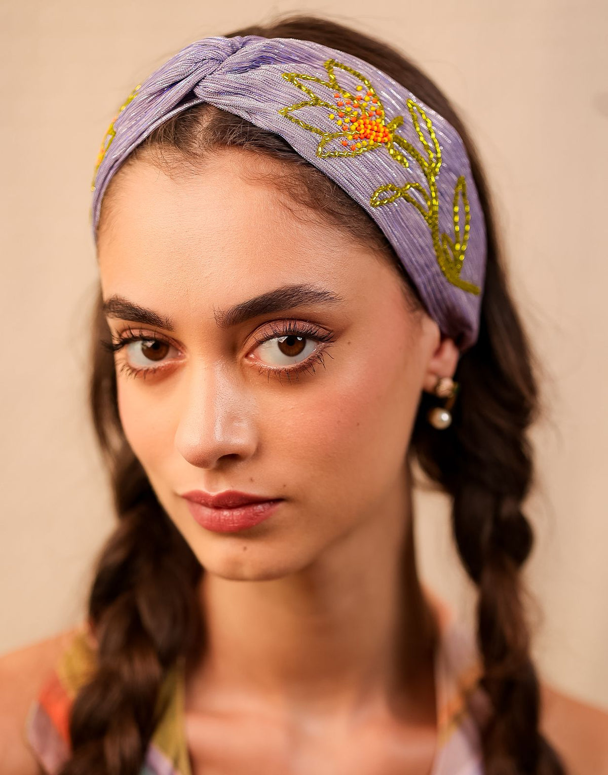 Lavender Wildflower Turban Headband