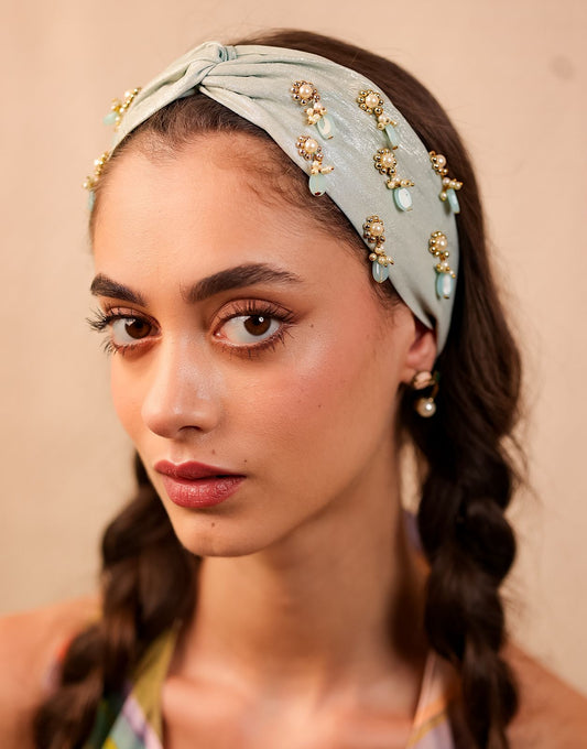Seafoam Daisy Turban Headband