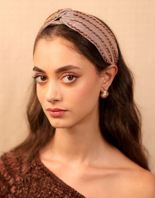 Blush Ribbed Turban Headband