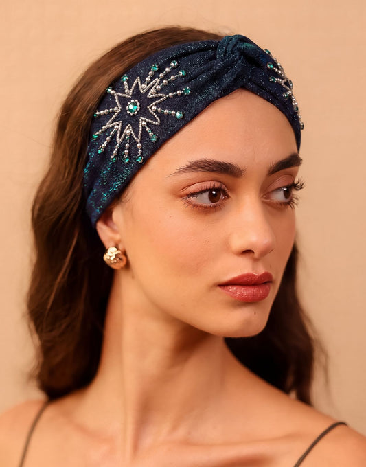 Midnight Starburst Turban Headband