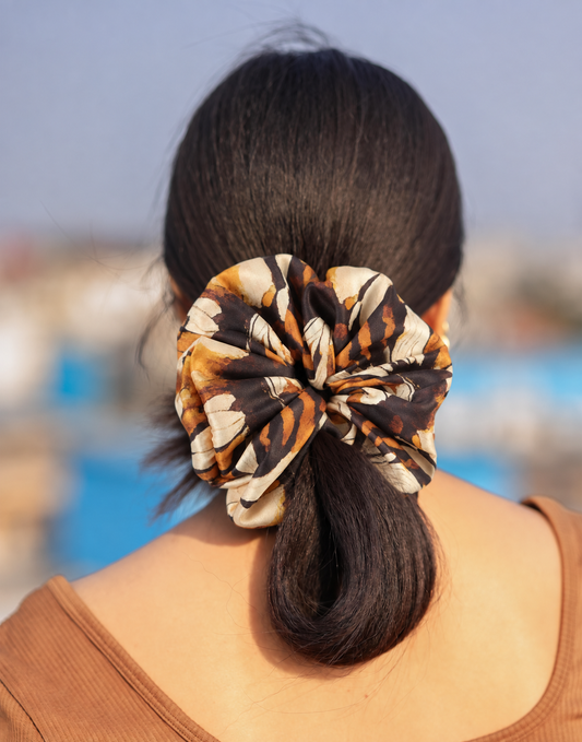 Tortoise shell Satin Scrunchie